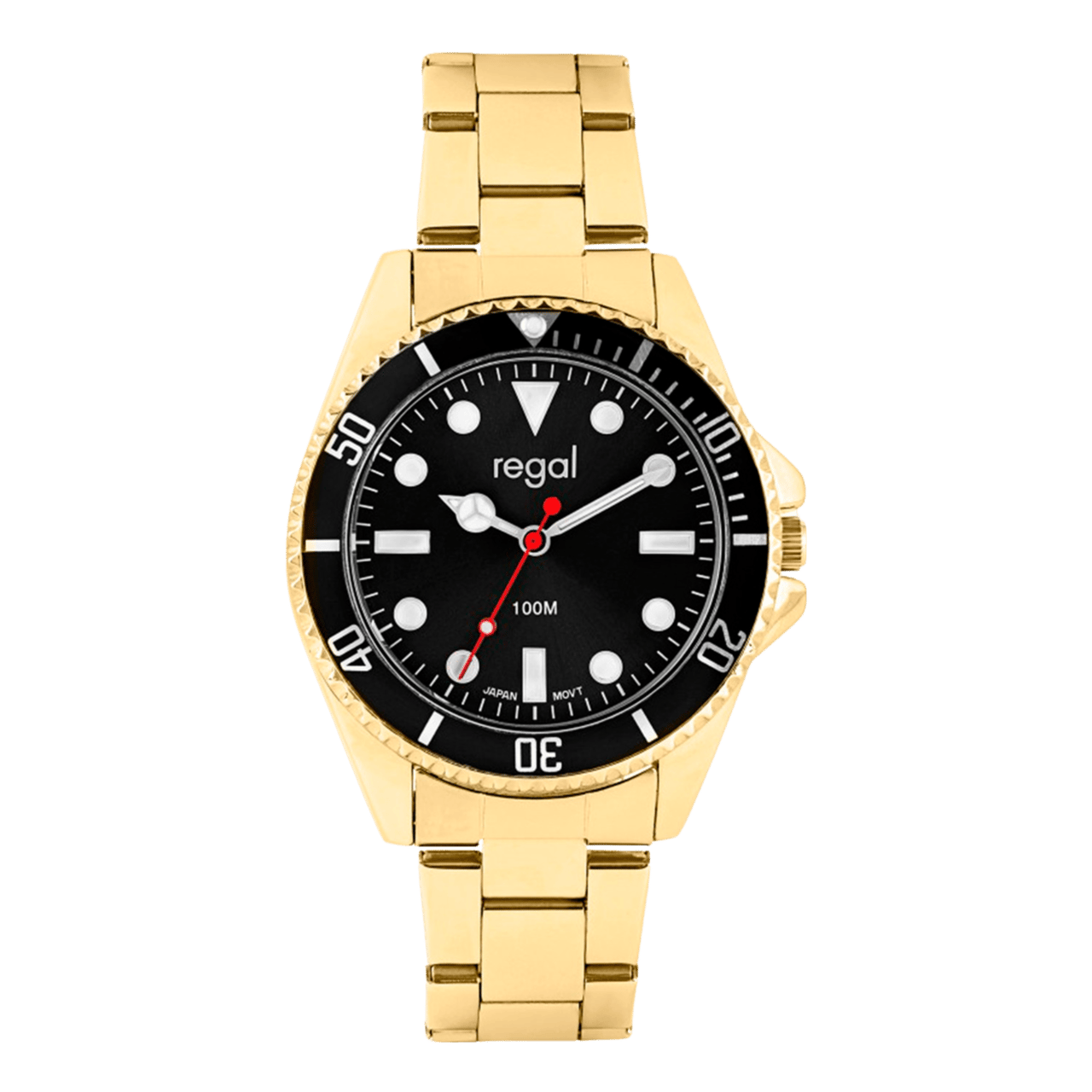 Regal Herren-Armbanduhr mit goldfarbenem Edelstahlarmband