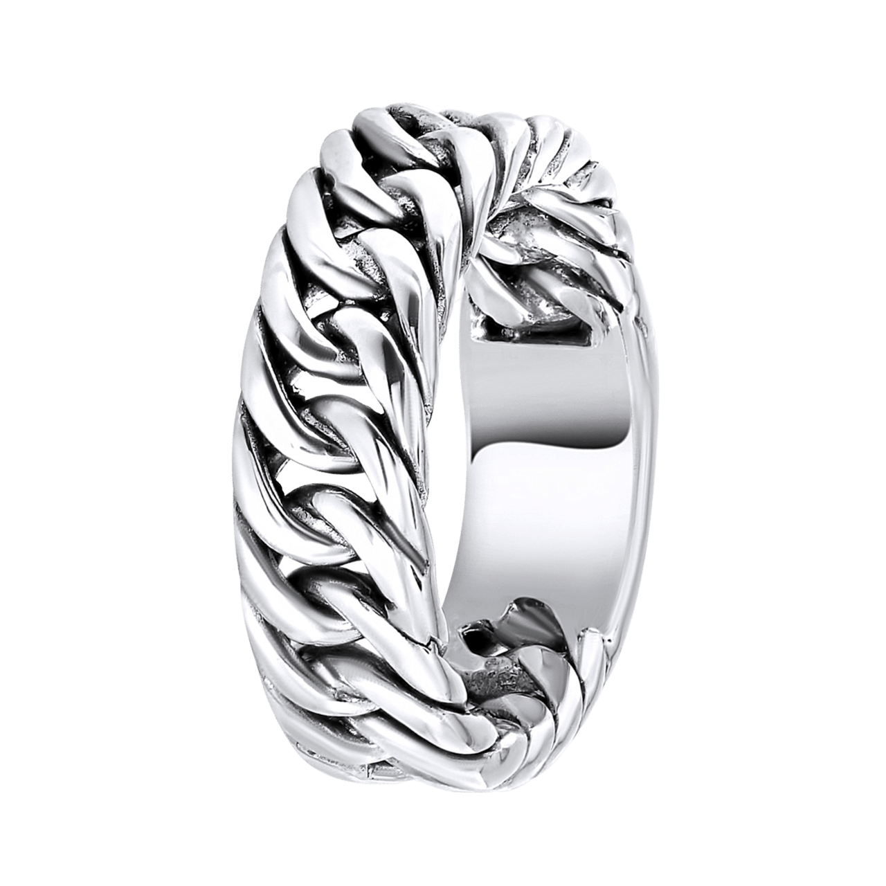 Zilveren ring gourmet schakel