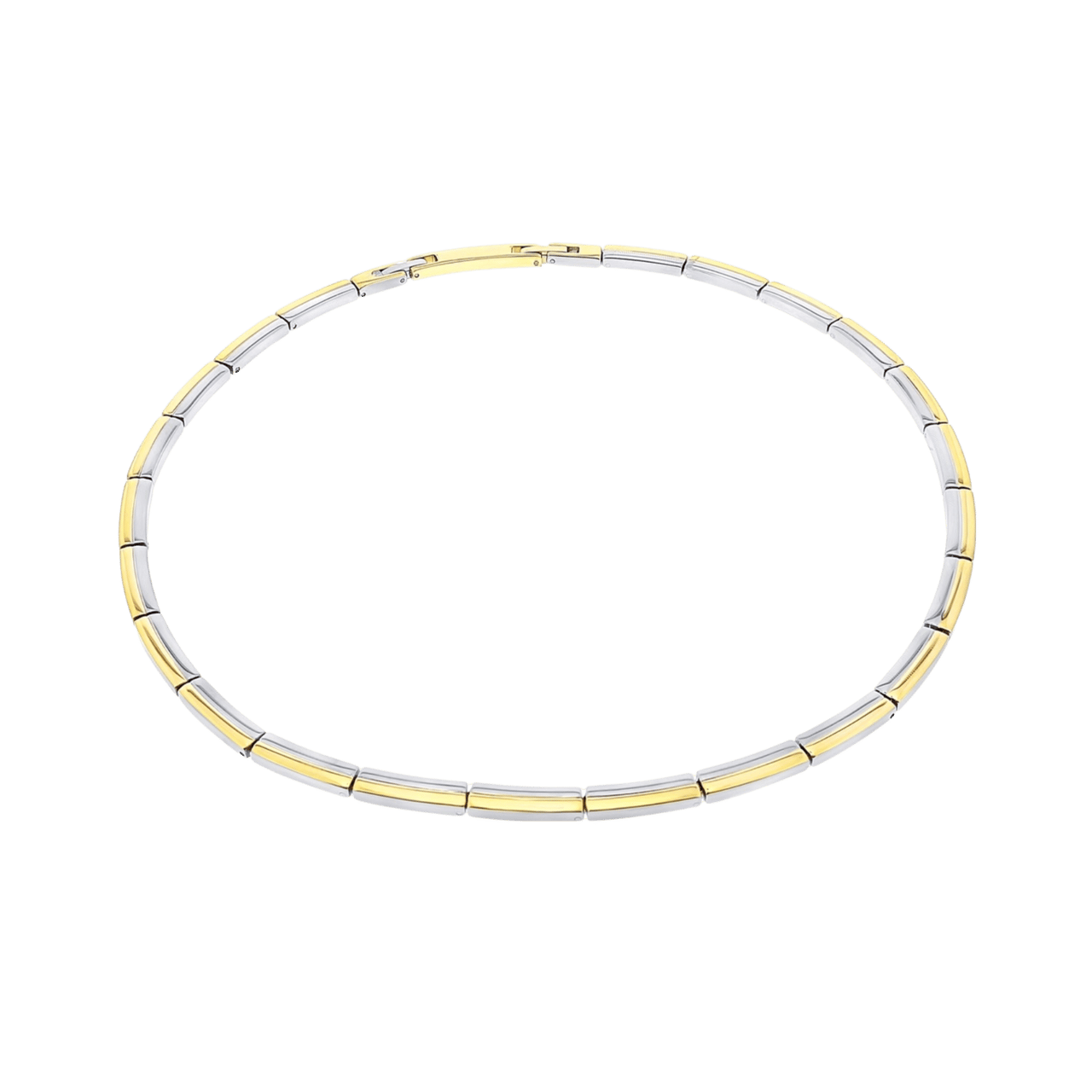 Stalen ketting staal/gold