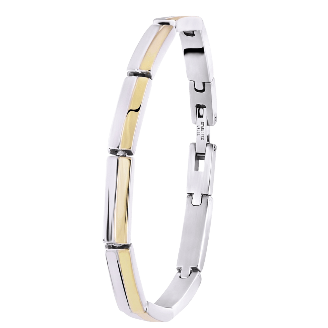 Stalen armband staal/gold
