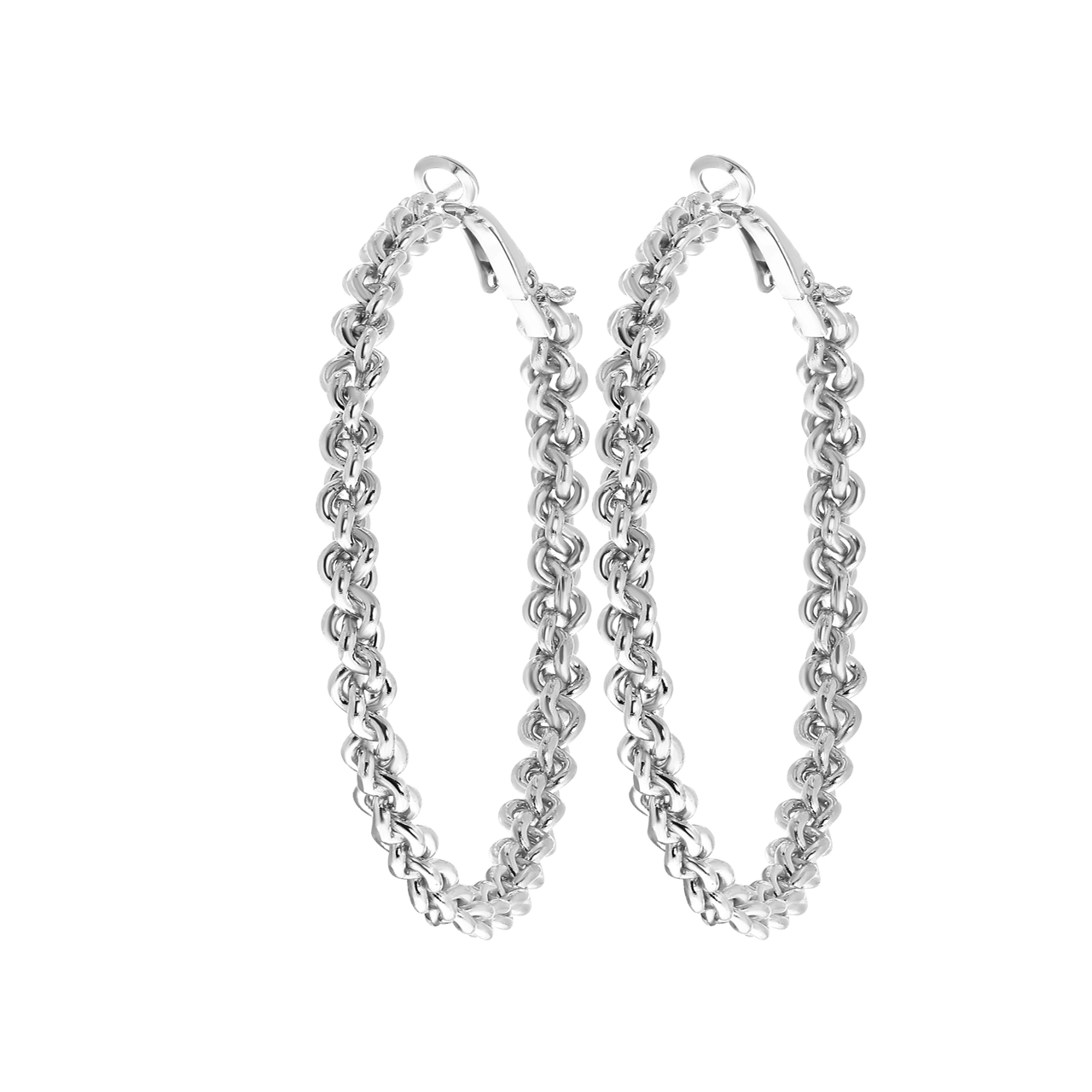 Zilverkleurige bijoux oorringen