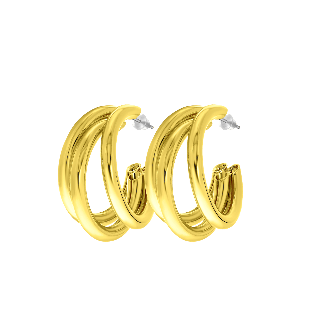 Goudkleurige byoux oorringen multi