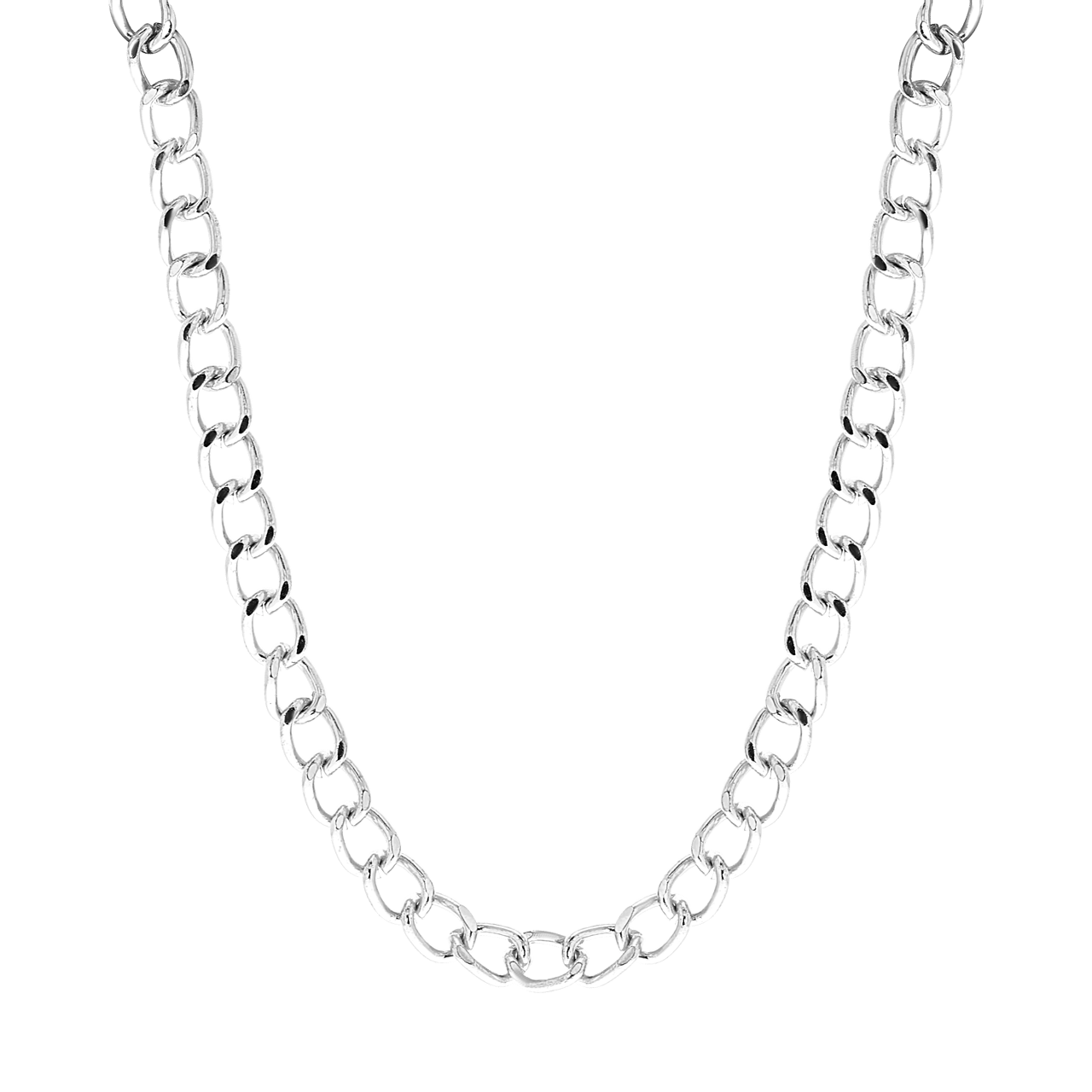 Zilverkleurige byou ketting gourmetschakel