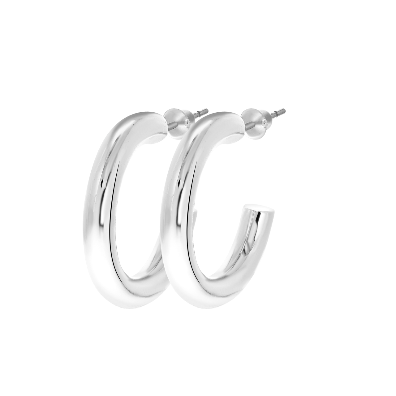 Zilverkleurige bijoux oorringen