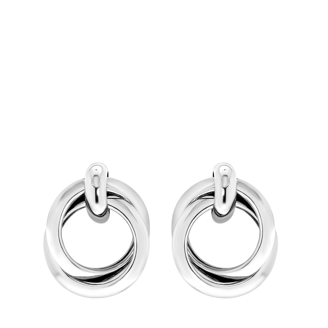 Bijoux zilverkleurige oorringhangers voor dames