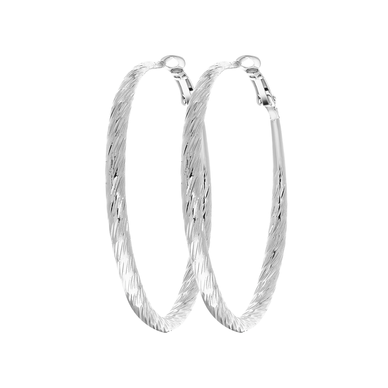 Silberfarbene Bijoux-Ohrringe, Facettenschliff