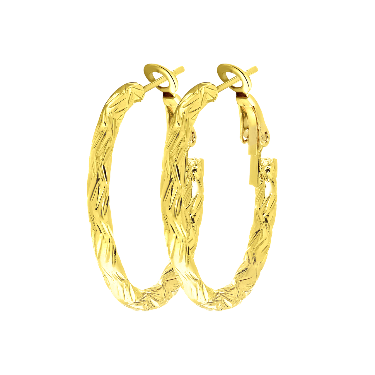 Goudkleurige bijoux oorringen facet