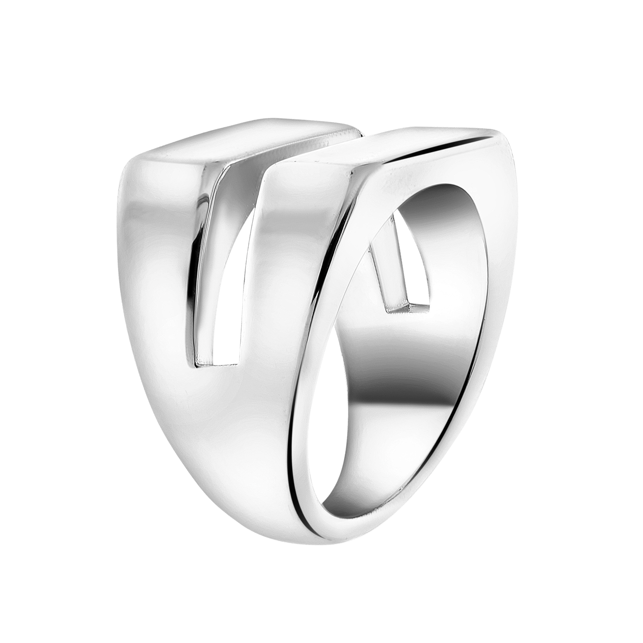 Zilverkleurige bijoux zegelring