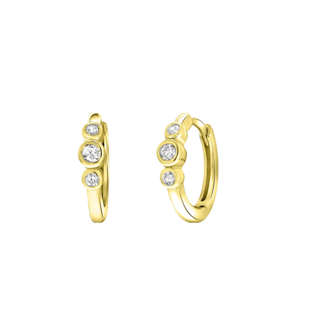 Zilveren goldplated oorringen met zirkonia voor dames