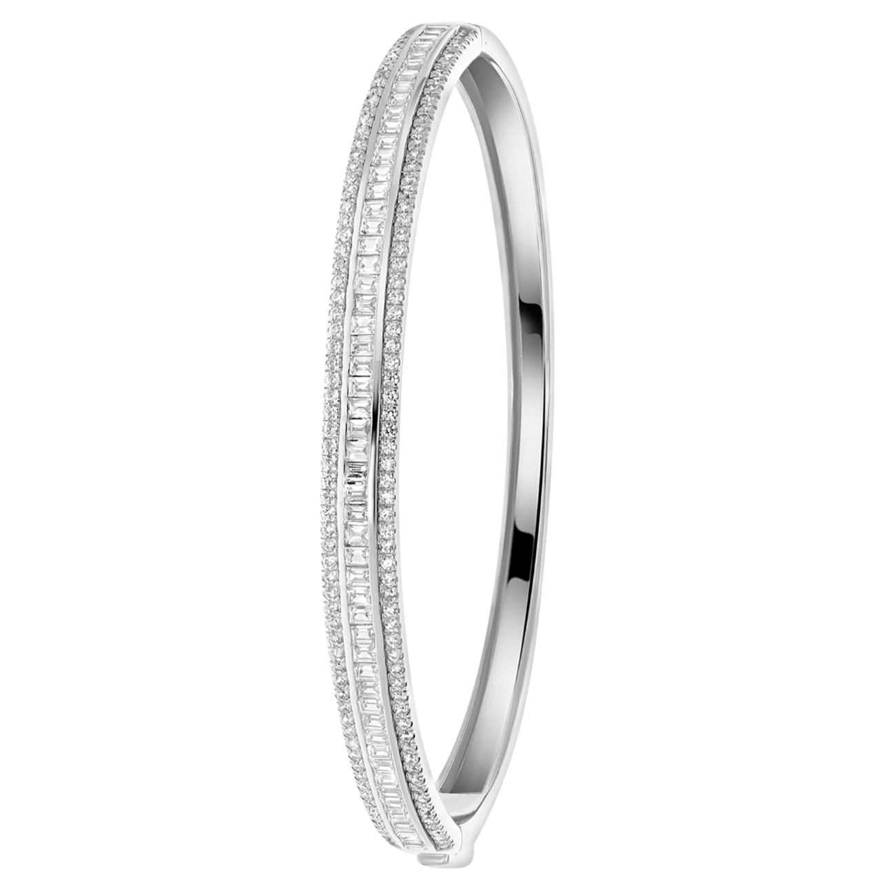Zilveren armband bangle met zirkonia