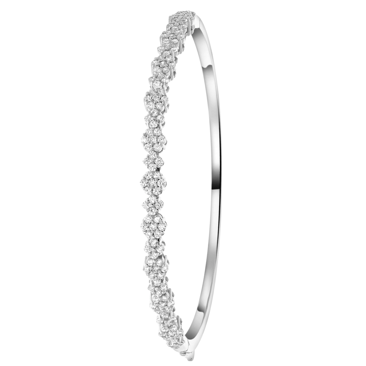 Zilveren armband bangle met zirkonia