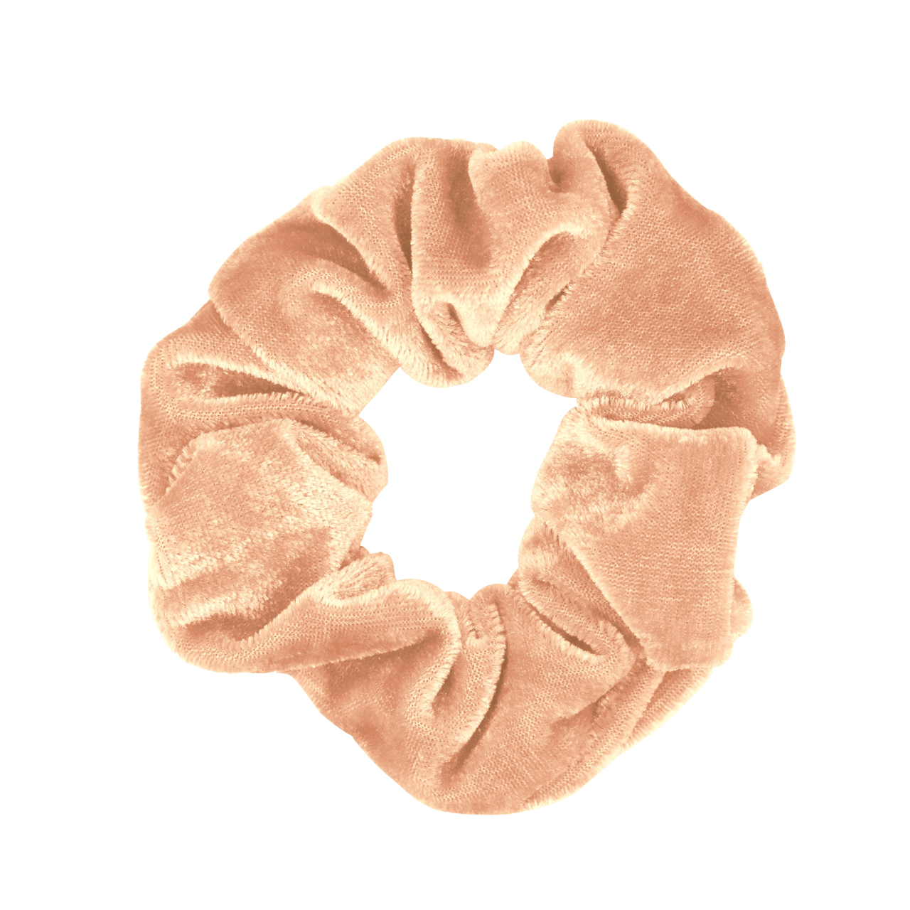 Perzikkleurige velvet scrunchie