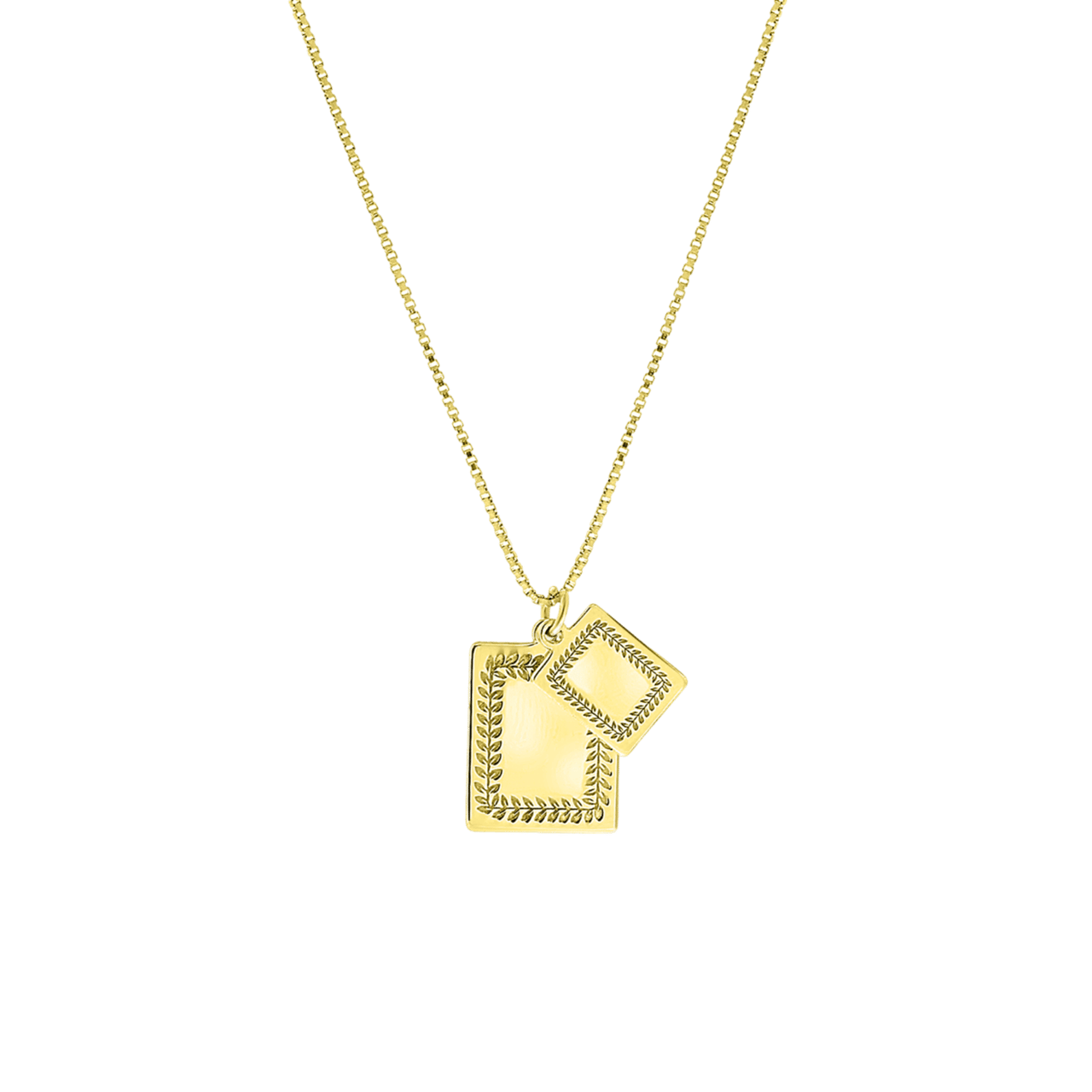 Zilveren goldplated naamketting met hanger Romeinse krans voor dames