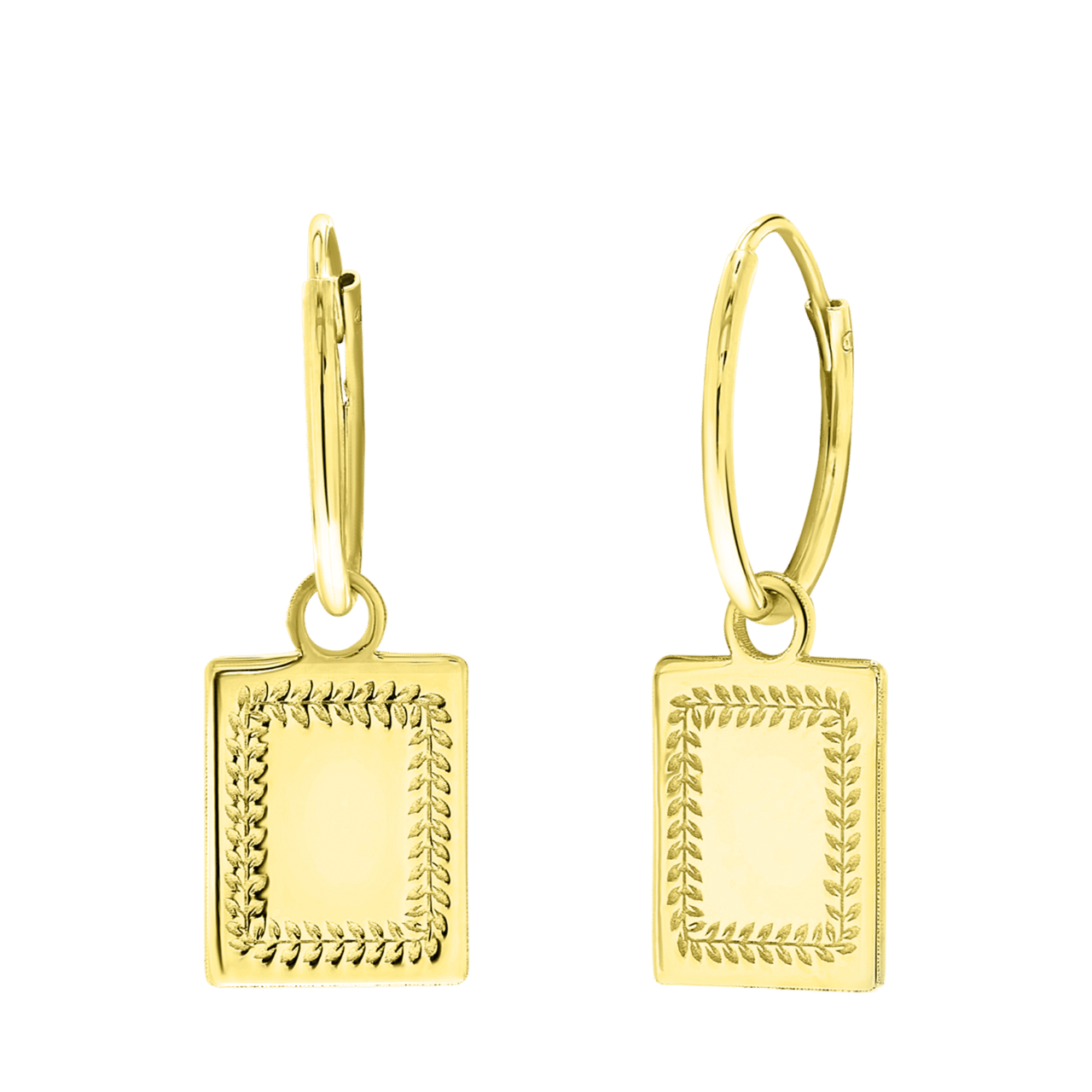 Zilveren goldplated oorringen met hanger voor dames