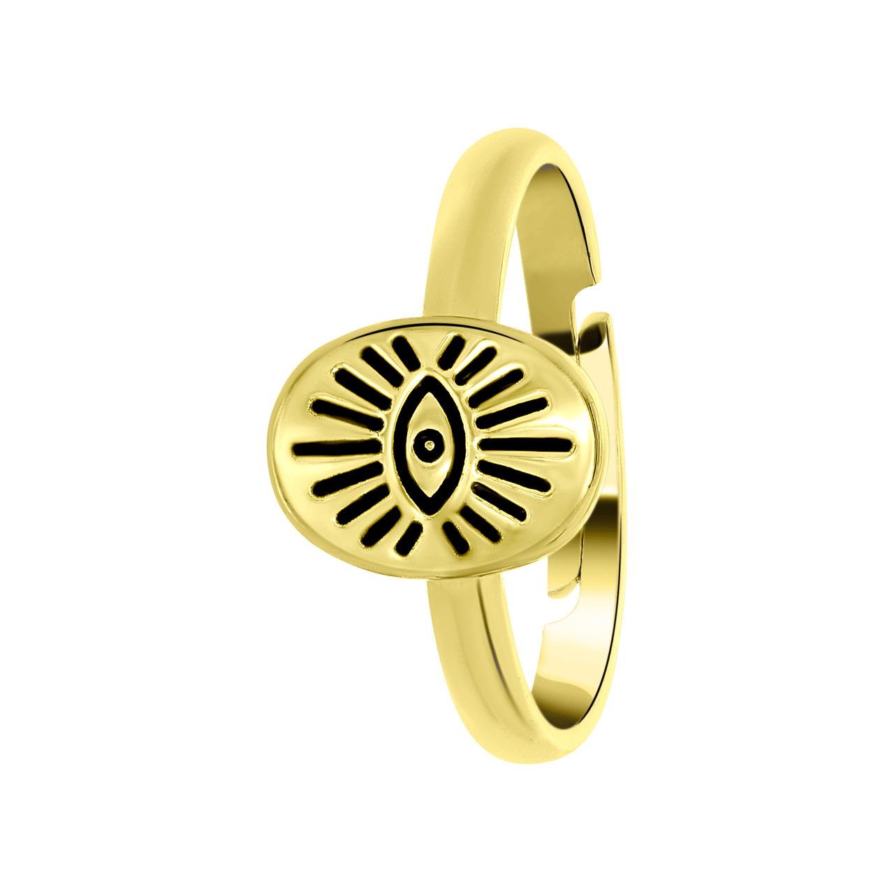 Goudkleurige bijoux ring met ovale zegel