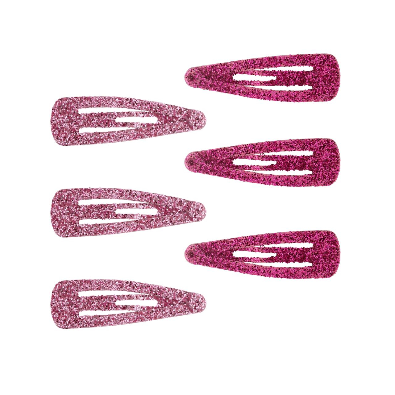 Setje met roze haarclipjes met glitter