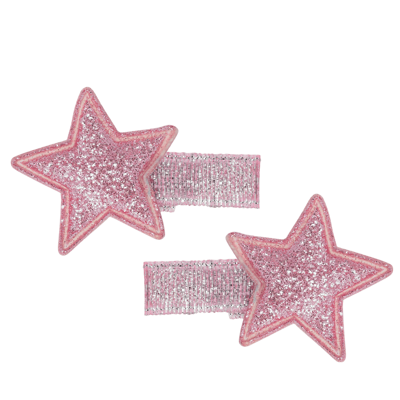 Haarclipjes met roze sterren