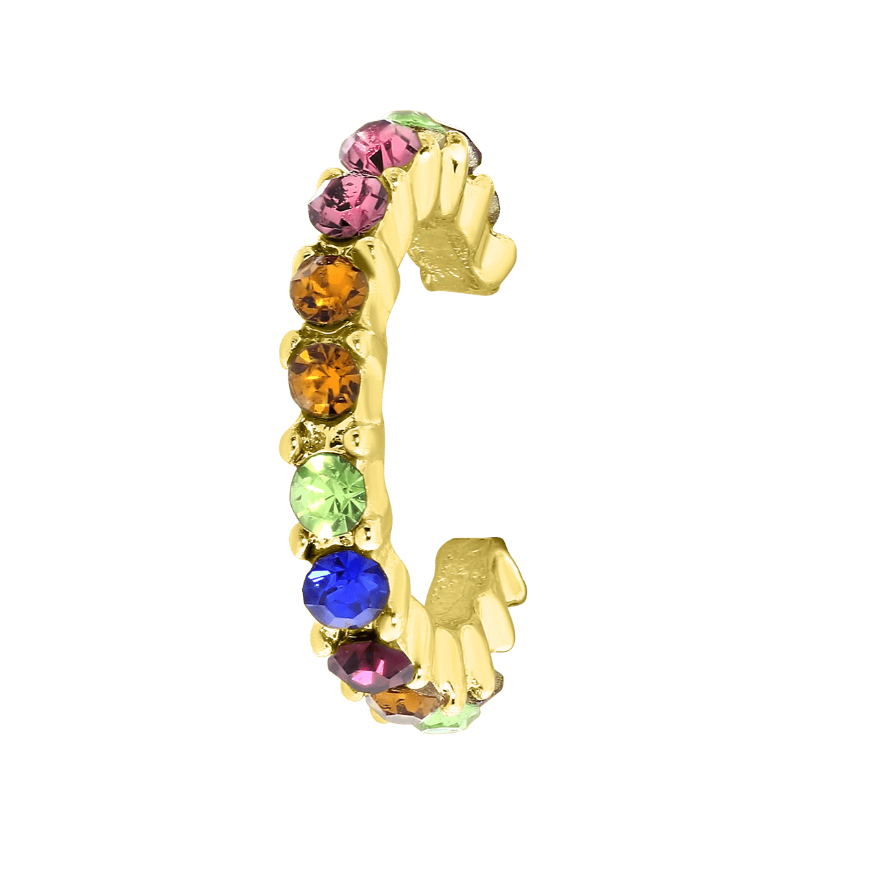Zilverkleurige bijoux earcuff met steentjes