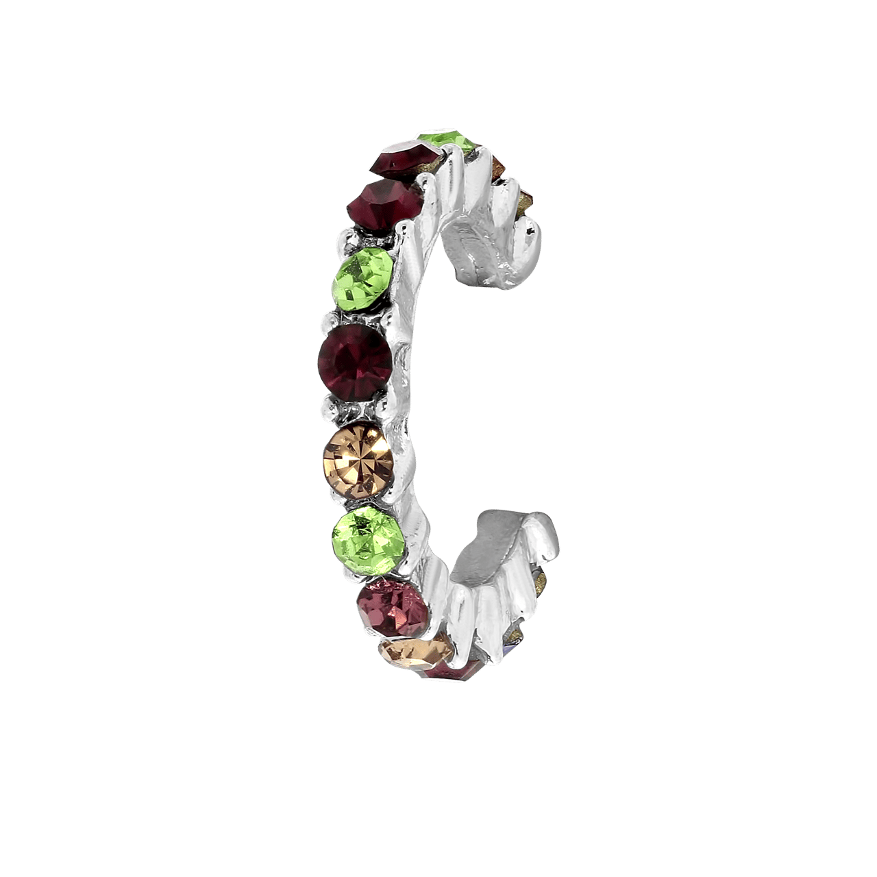 Goudkleurige byoux earcuff met steentjes