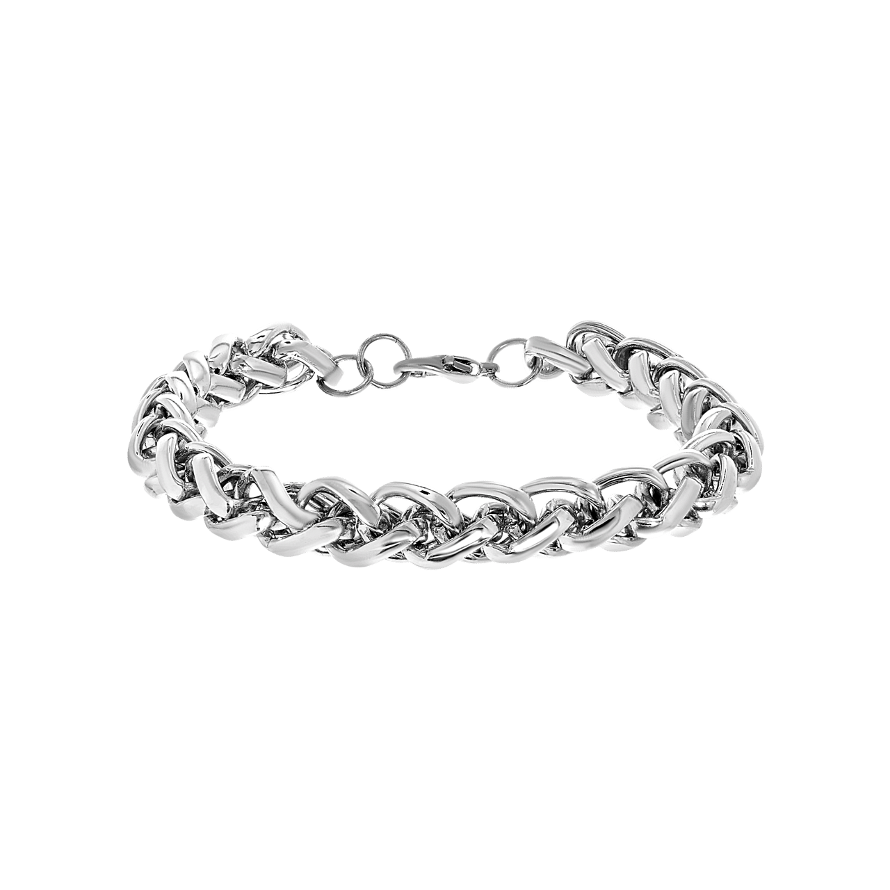 Zilverkleurige byoux armband met schakel