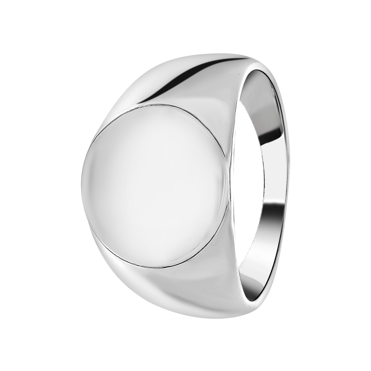 Zilverkleurige byoux zegelring rond