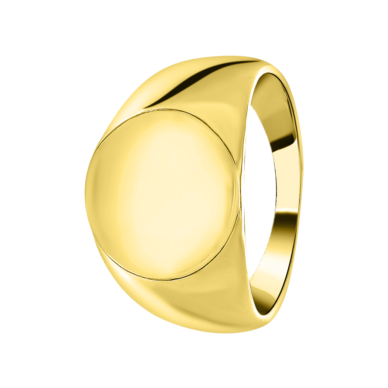 Goudkleurige byoux zegelring rond