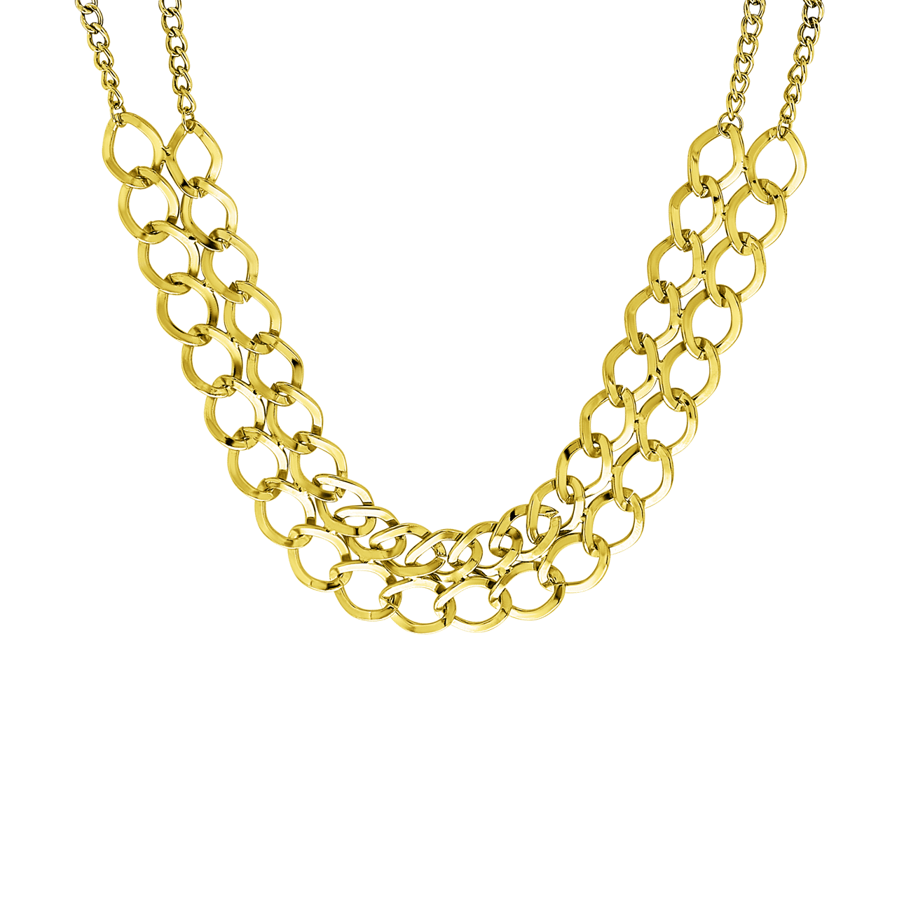 Goudkleurige bijoux ketting met gourmet schakel