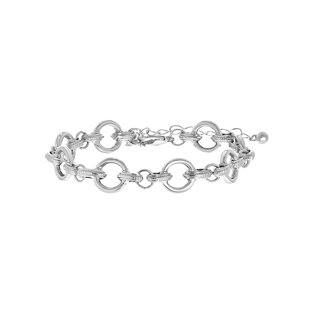 Zilverkleurige byoux armband met jasseron schakel