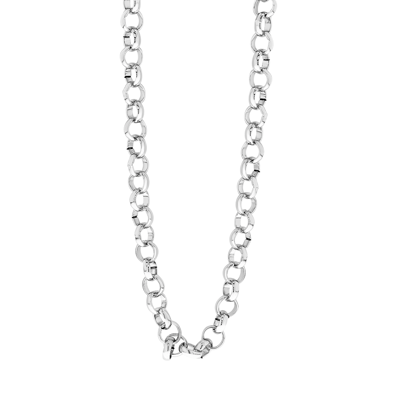 Zilverkleurige bijoux ketting met jasseron schakel
