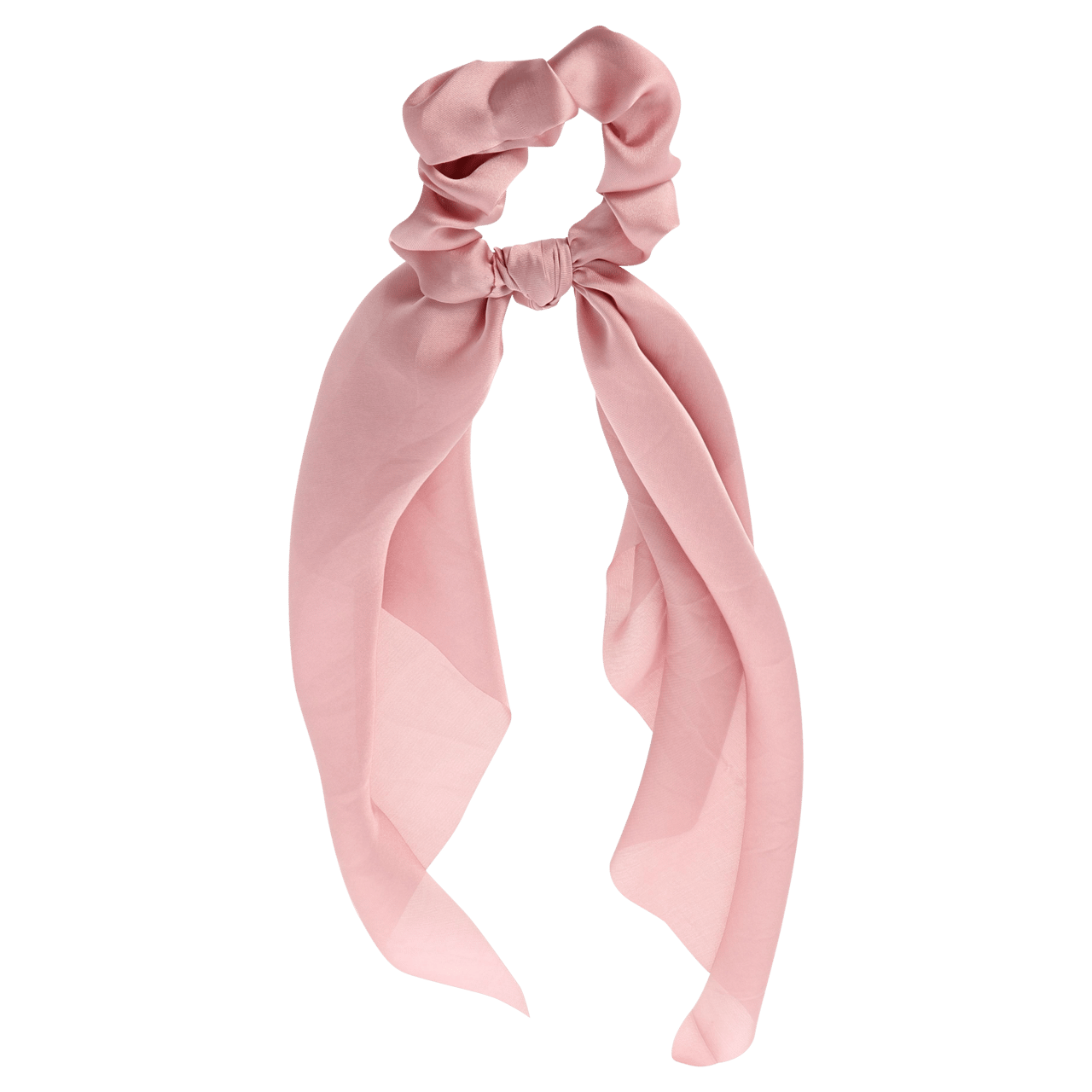 Rosafarbener Scrunchie mit Tuch