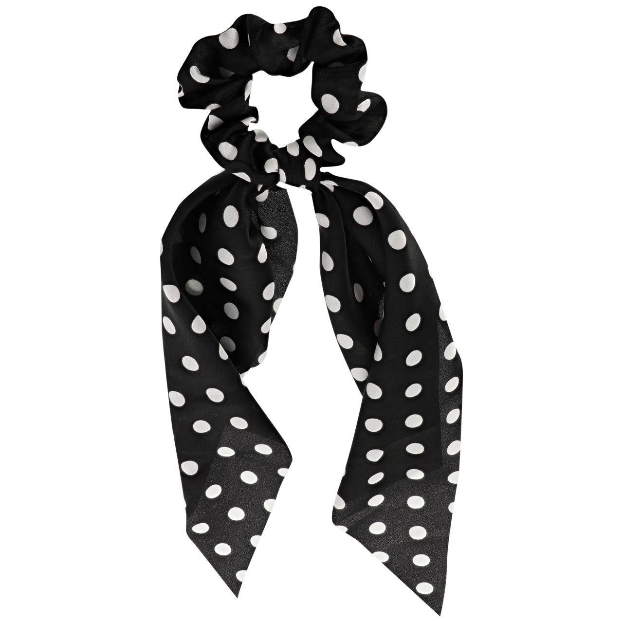 Zwart scrunchie polkadot met sjaaltje