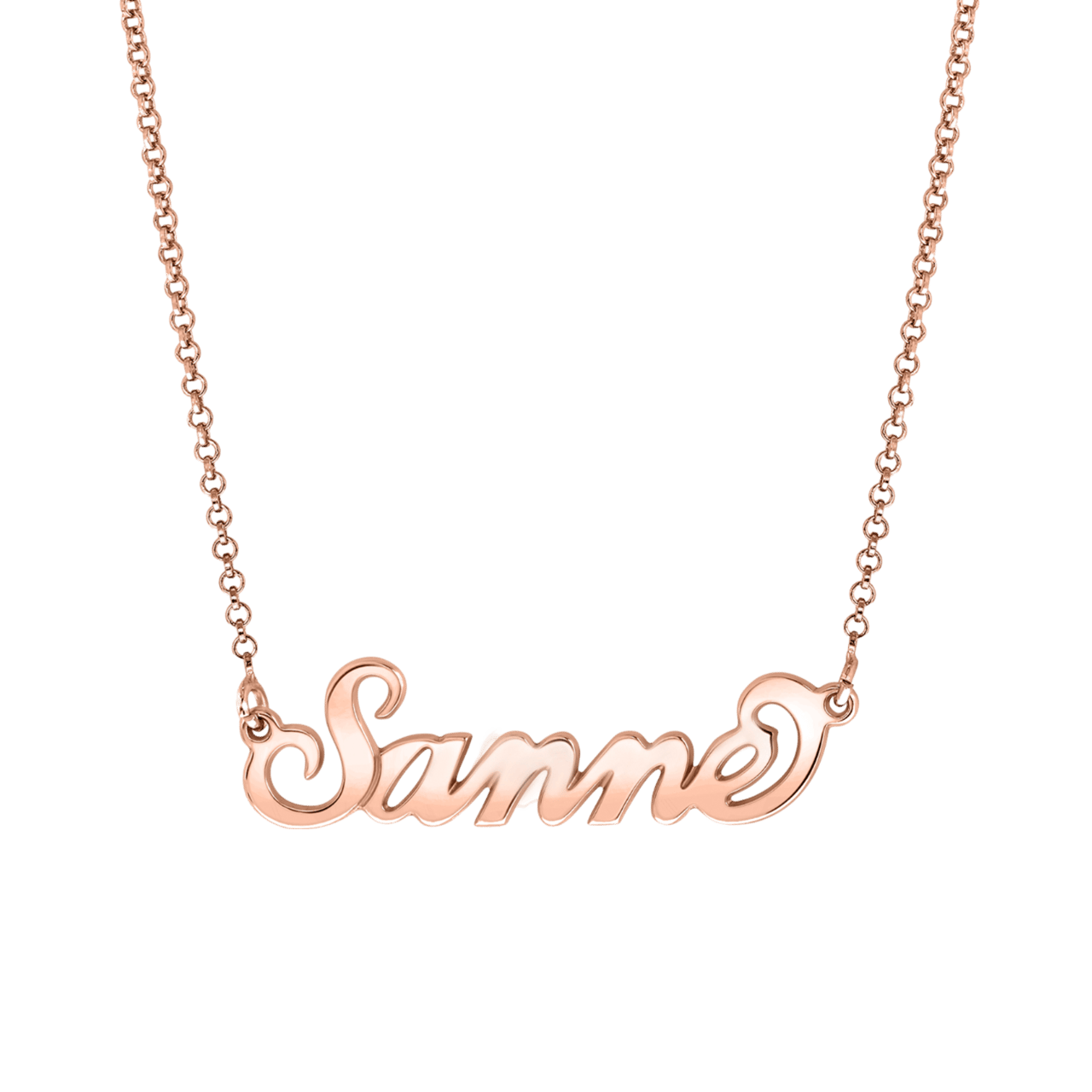 Namenskette, 925 Silber, rosa, Carrie