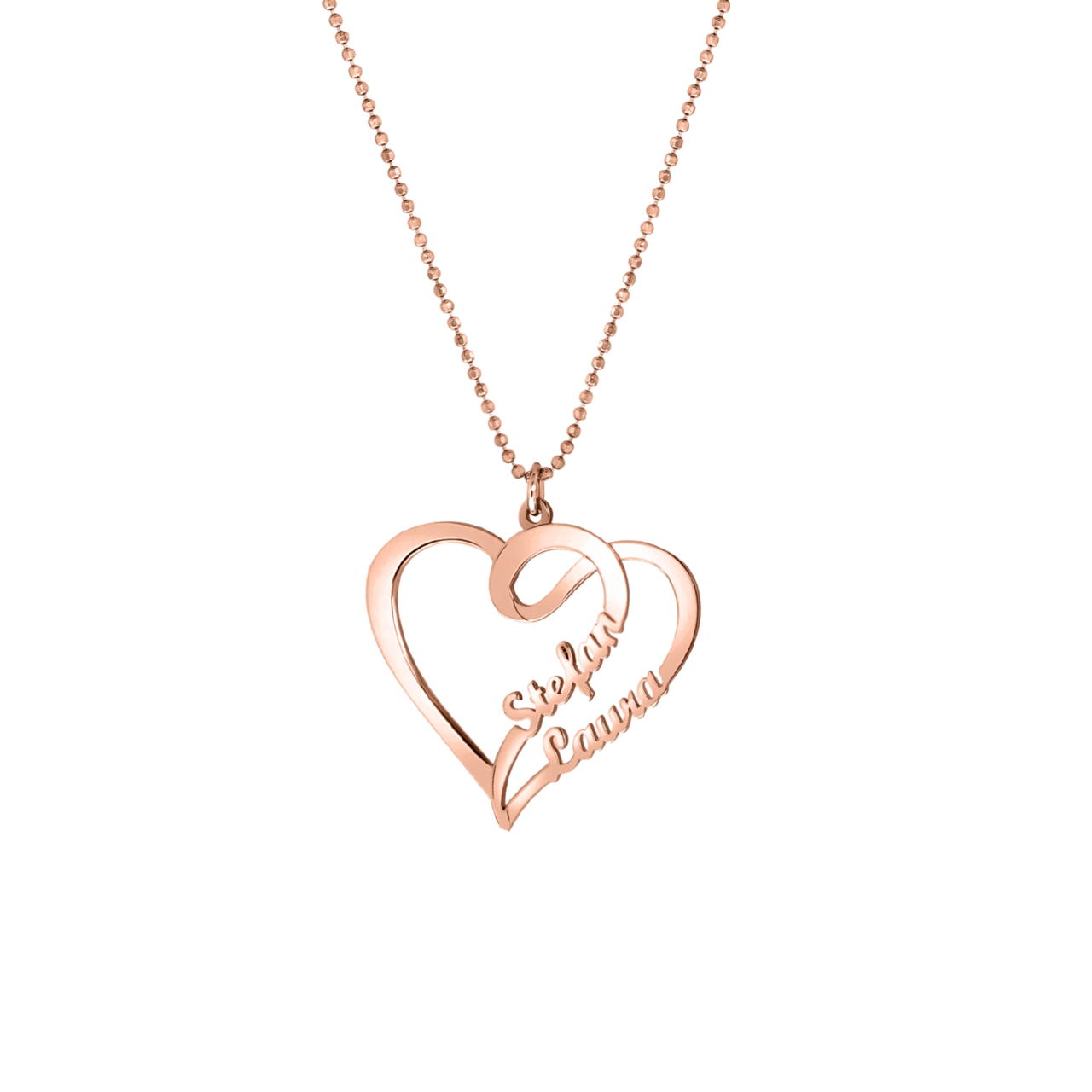 Zilveren naamketting rose sierhart voor dames