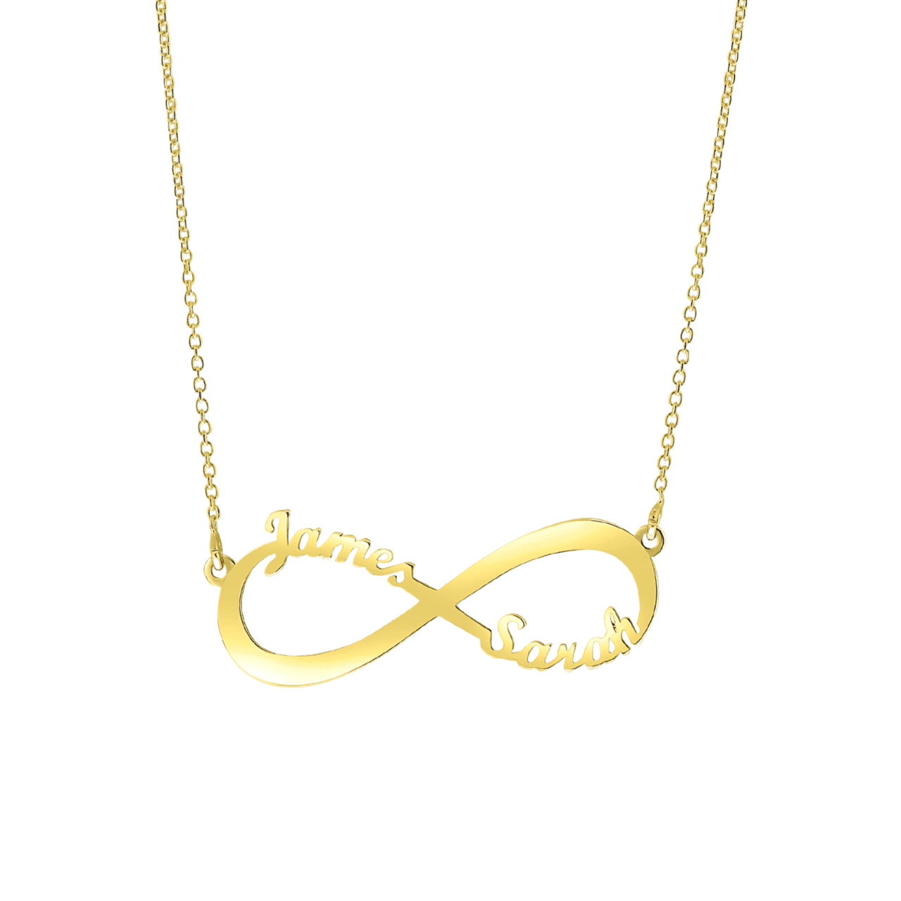 Namenskette, 925 Silber, gold, Infinity