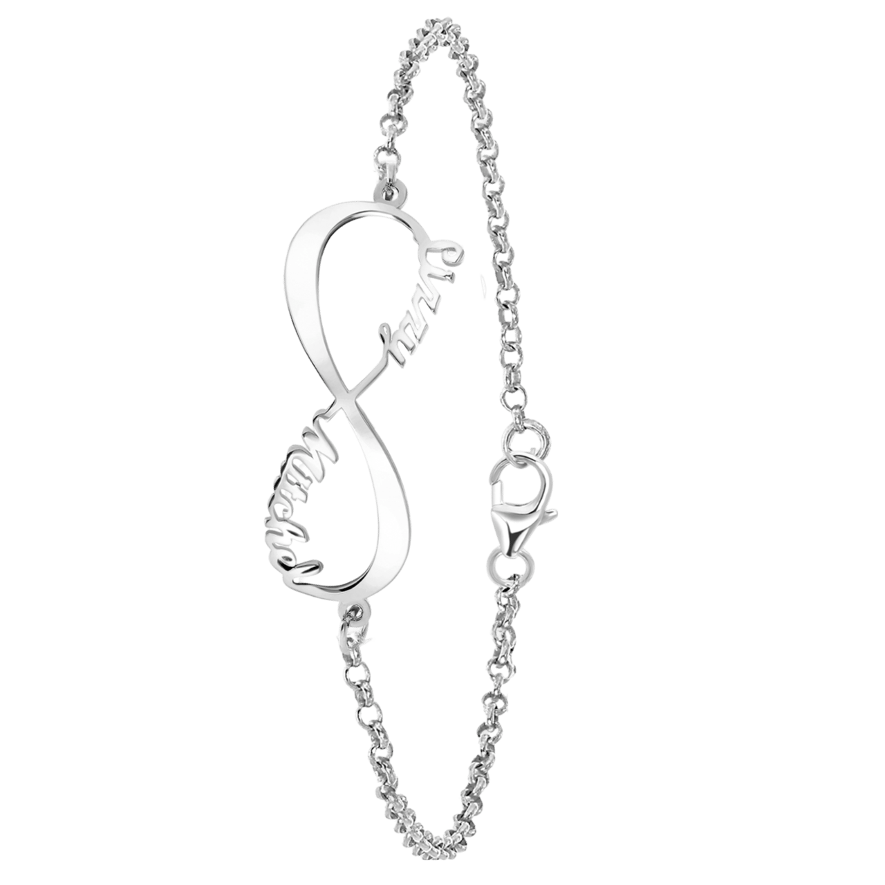 Namensarmband, 925 Silber, Infinity