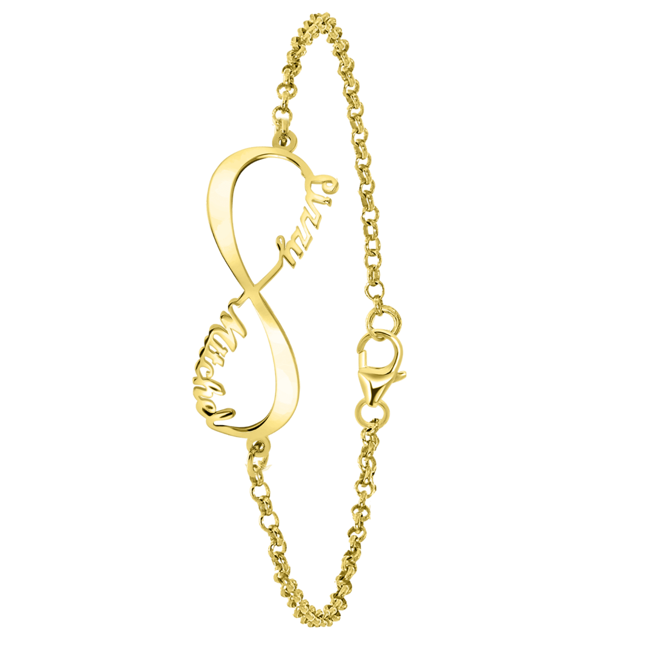 Namensarmband, 925 Silber, gold, Infinity