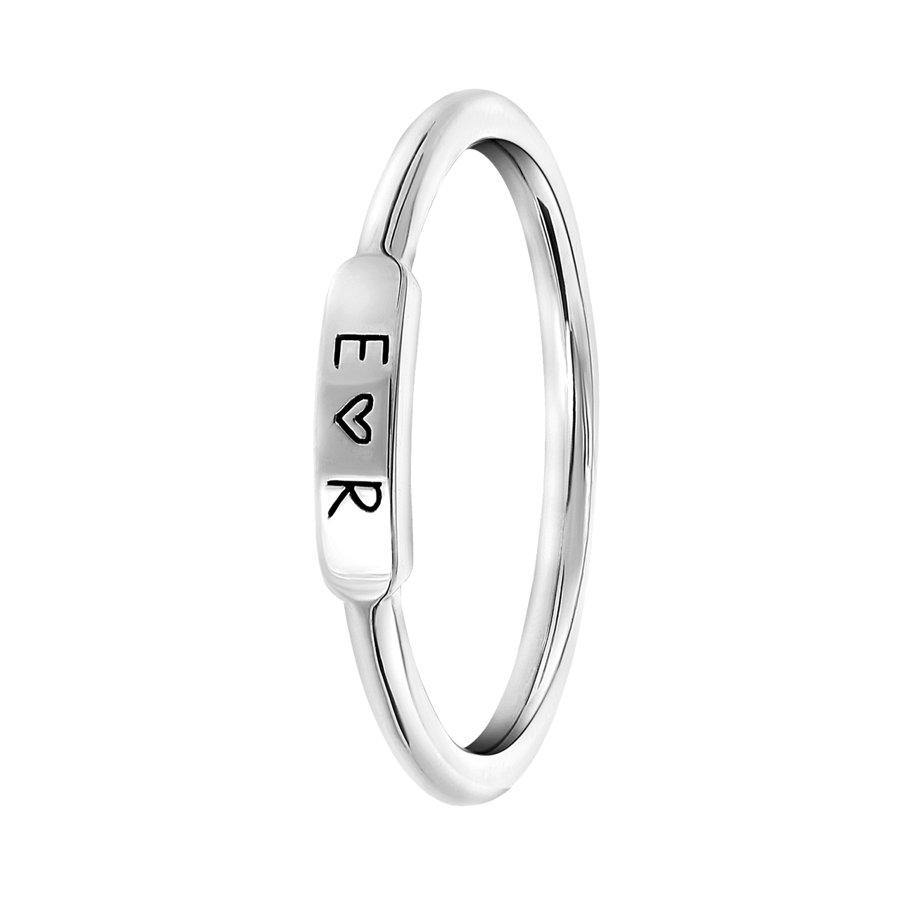 Ring, 925 Silber, Steg, schwarze Gravur