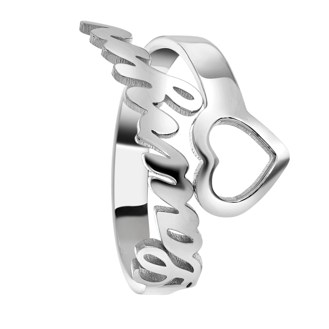 Namensring, 925 Silber, mit Herz