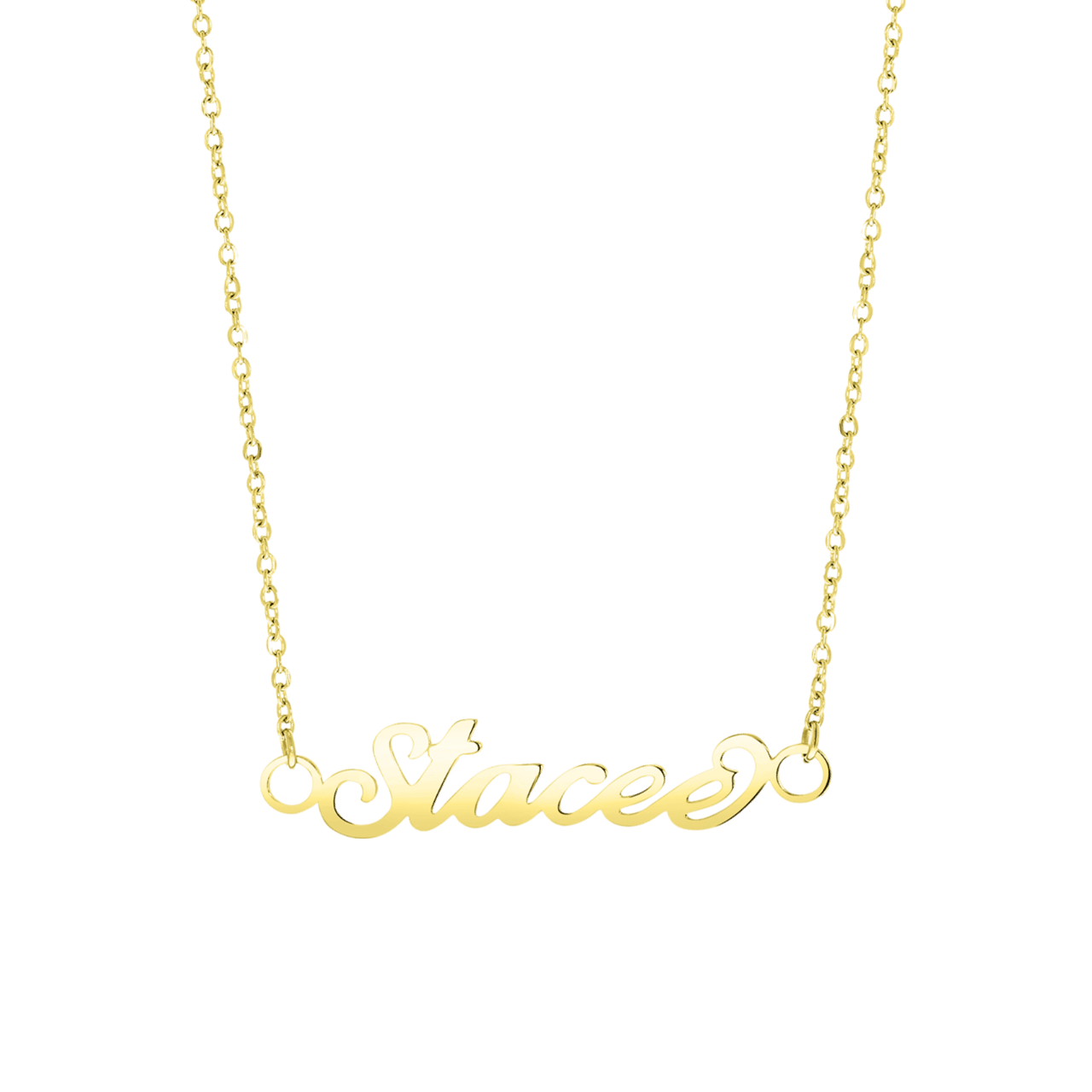 Stalen goldplated naamketting voor dames