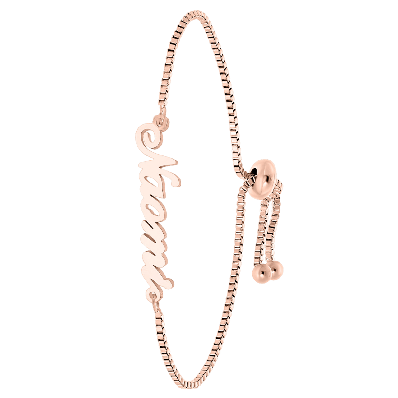 Stainless steel naamarmband roseplated Julia