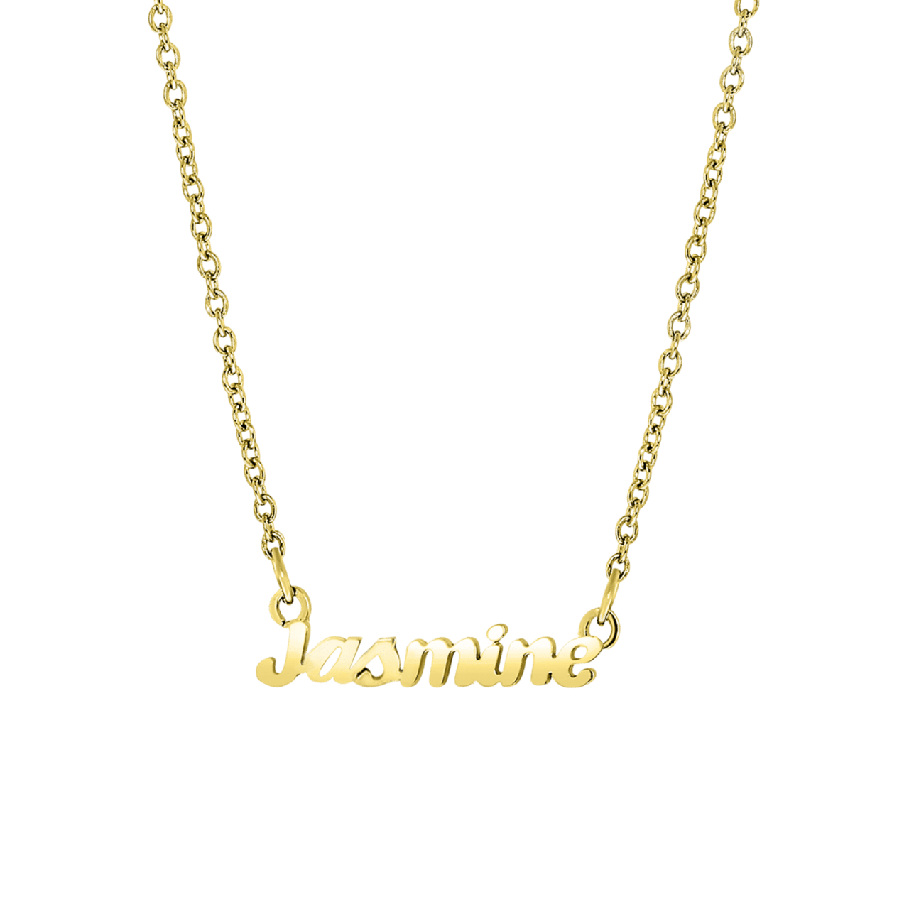 Stalen naamketting gold minimalistisch cursief