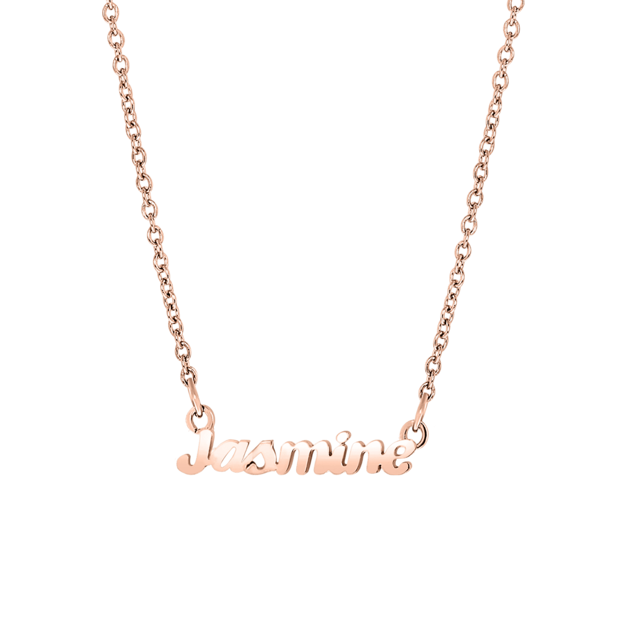 Stalen naamketting rose minimalistisch cursief voor dames