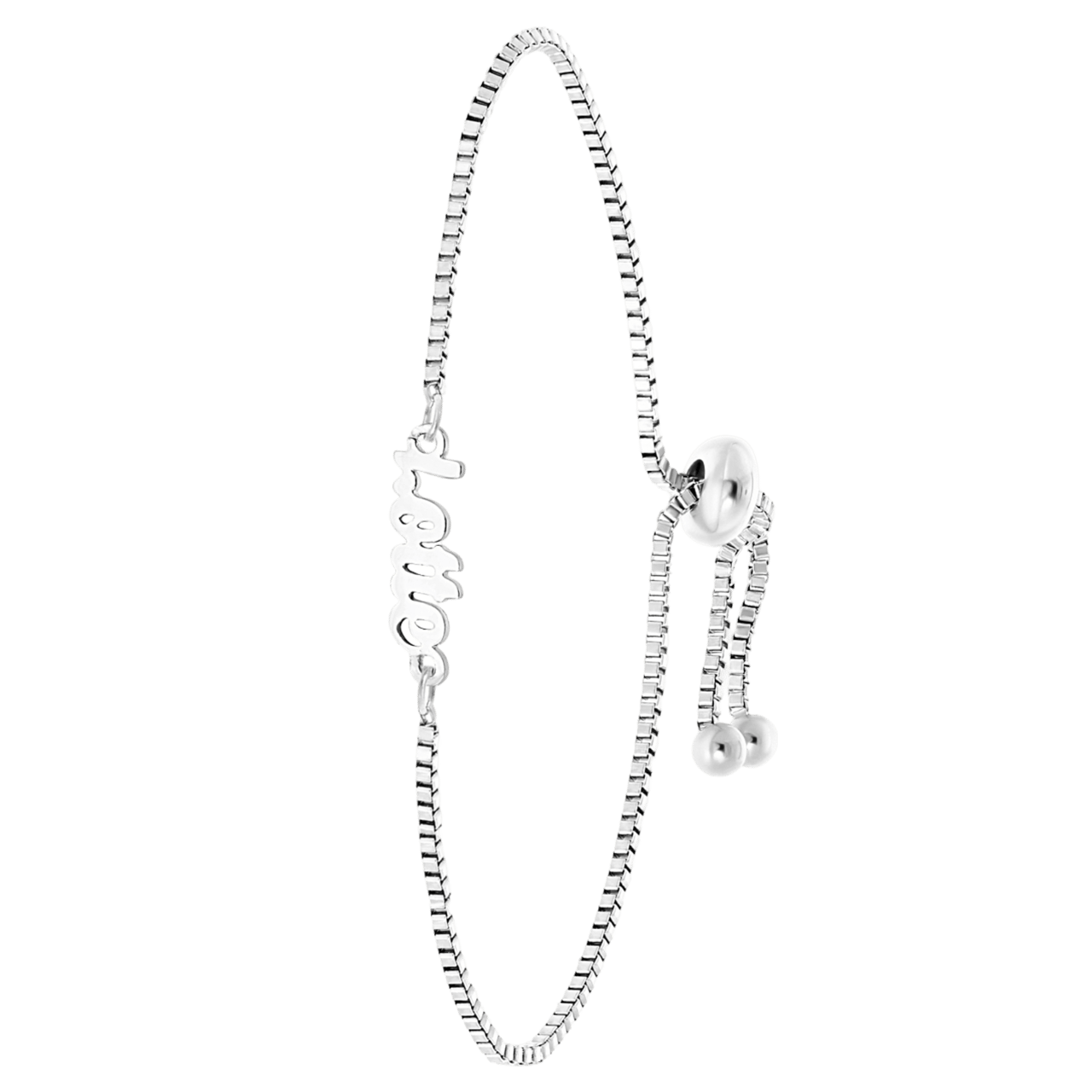 Stainless steel naamarmband minimalistisch cursief