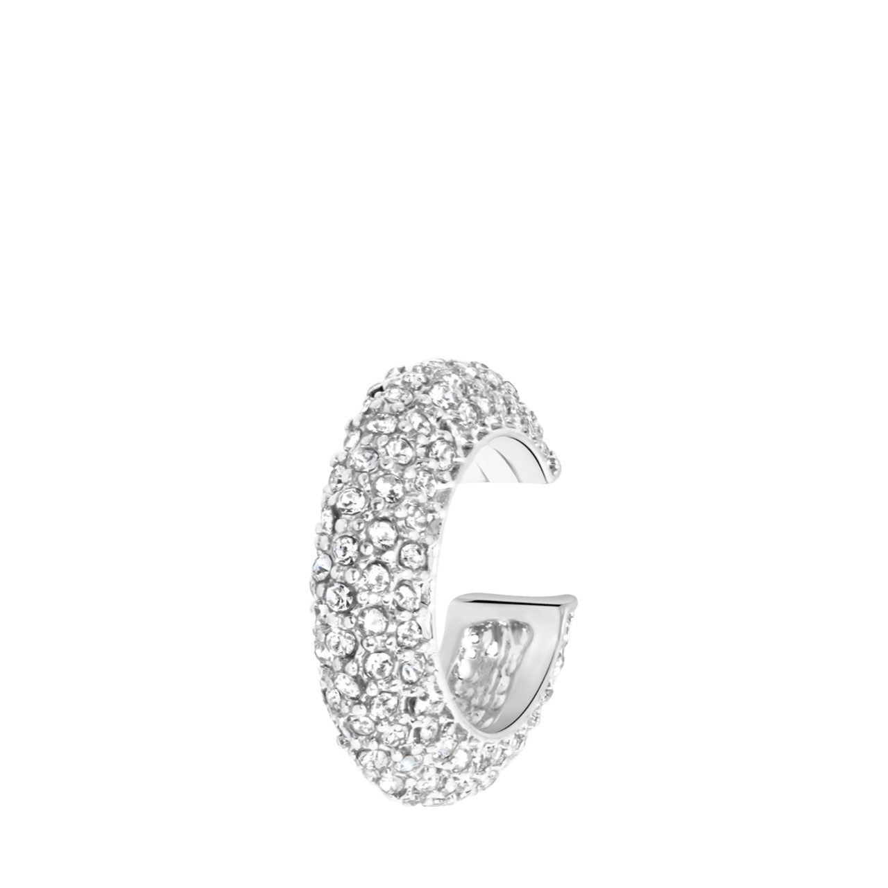 Zilverkleurige byoux earcuff met steentjes