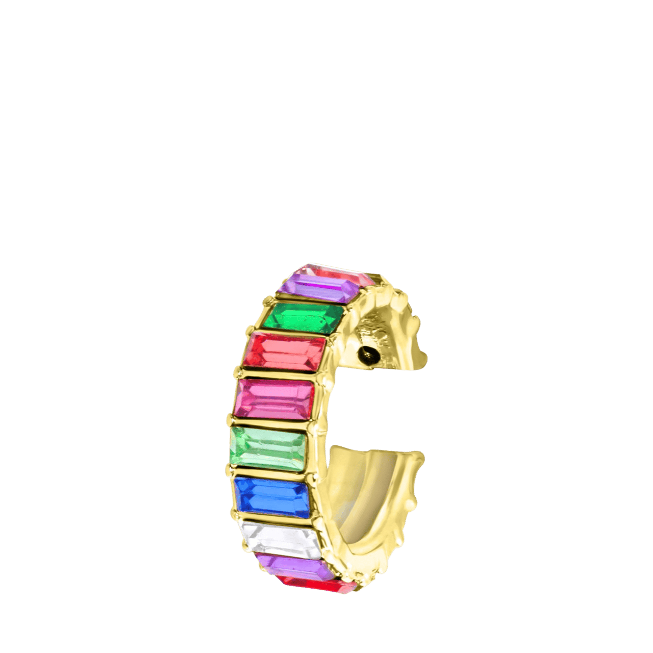 Goudkleurige bijoux earcuff met steentjes