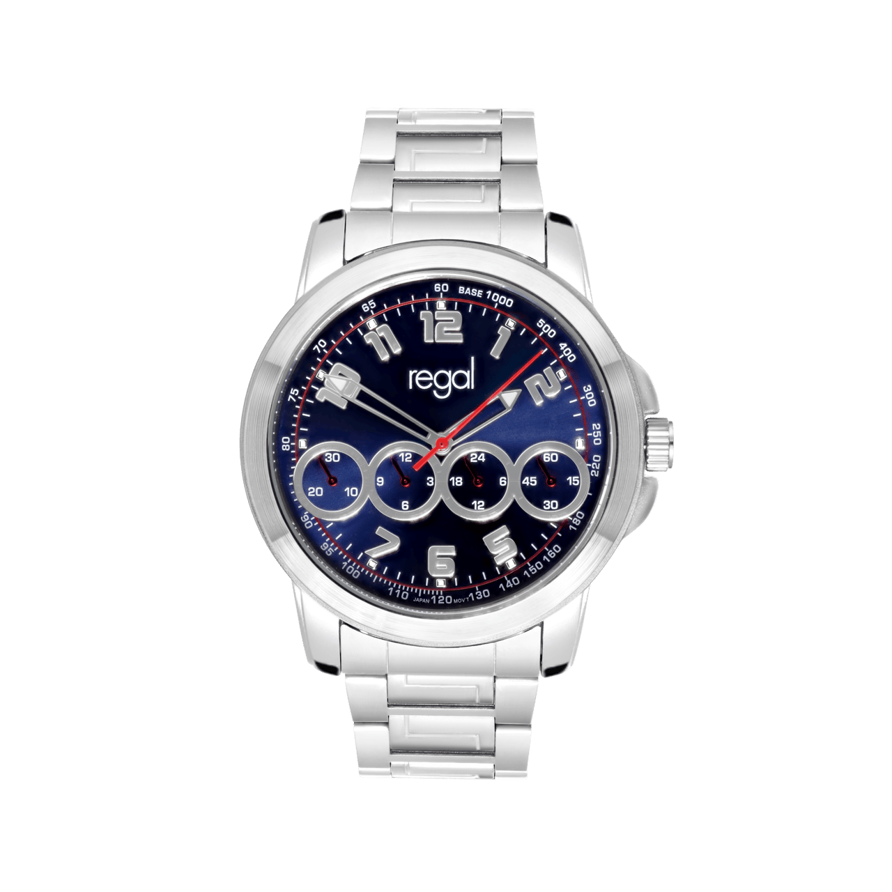 Regal-Herrenarmbanduhr mit Edelstahlarmband