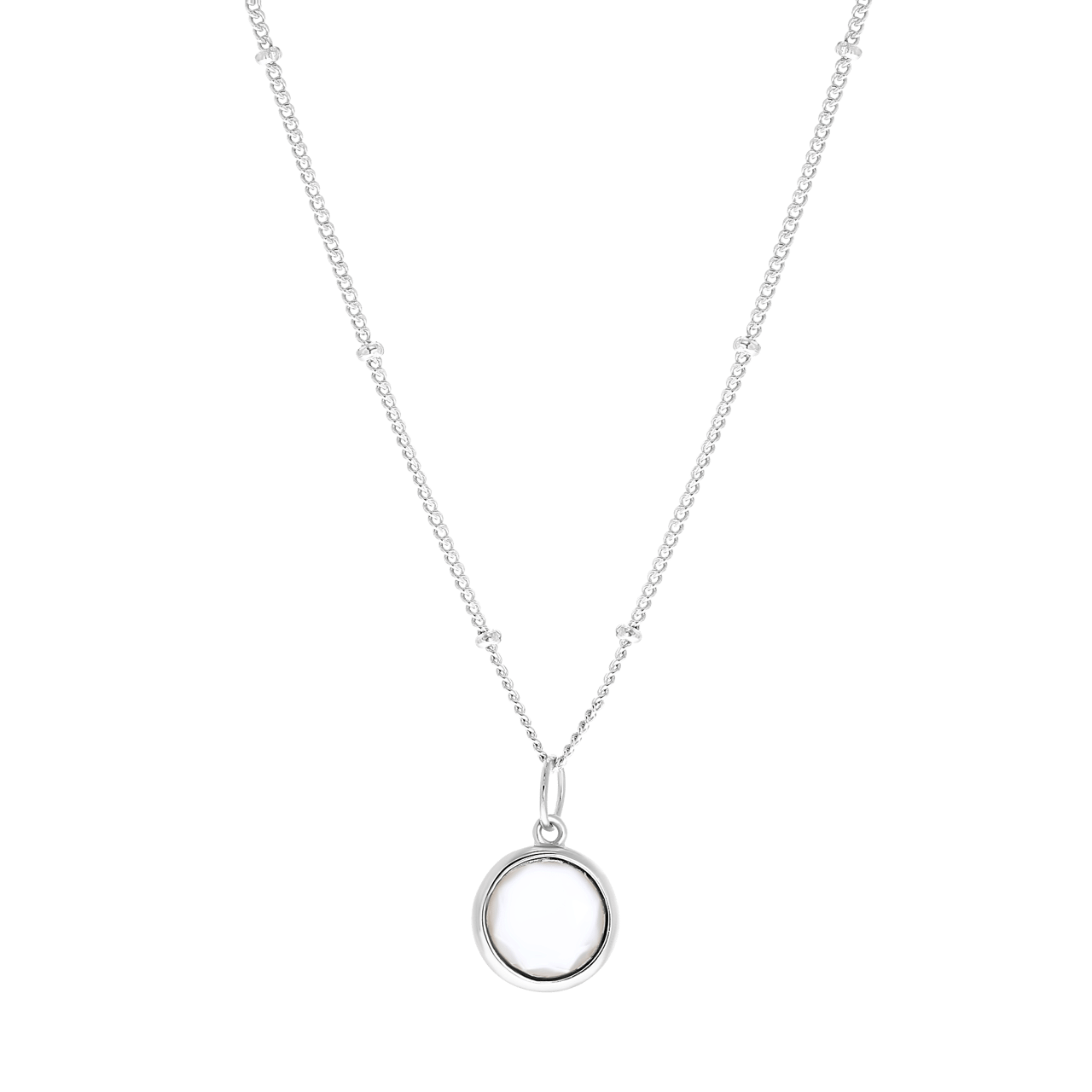 Zilveren ketting&hanger Gemstone moonstone
