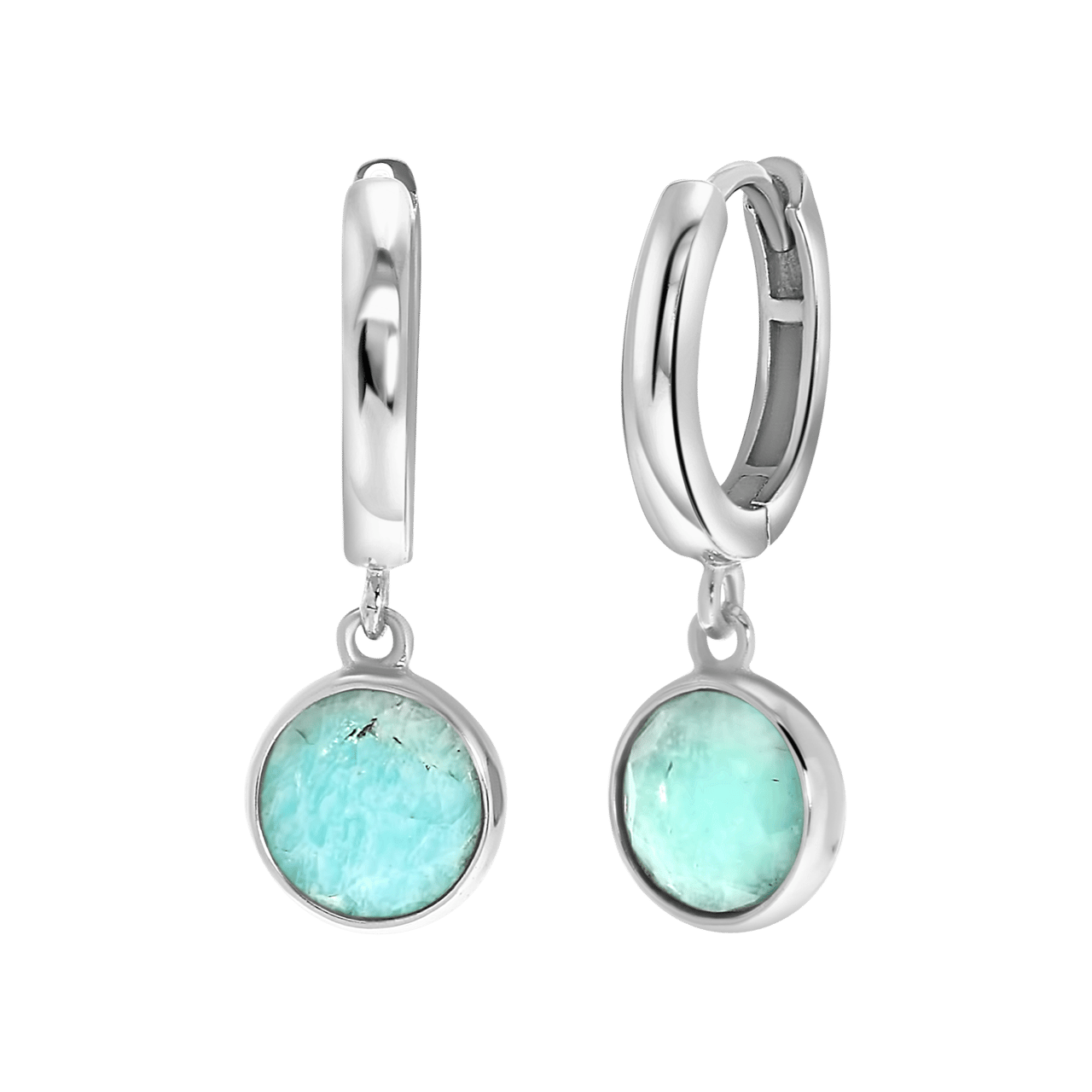 Ohrringe, 925 Silber, Edelstein Amazonit