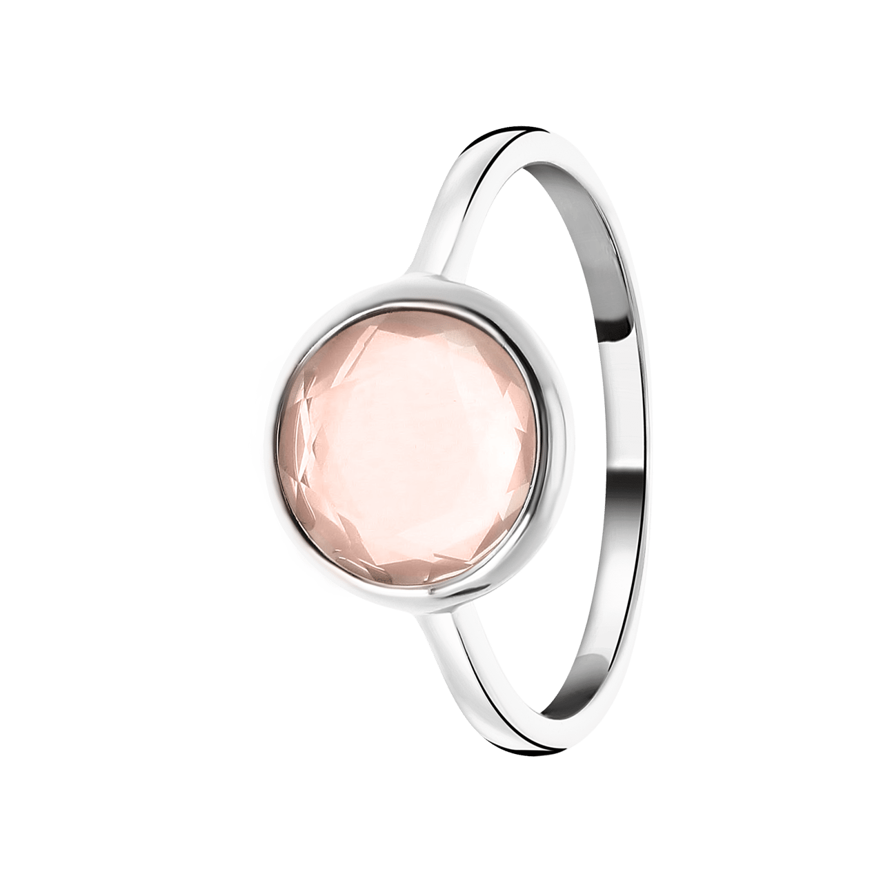 Zilveren ring Gemstone rose quartz