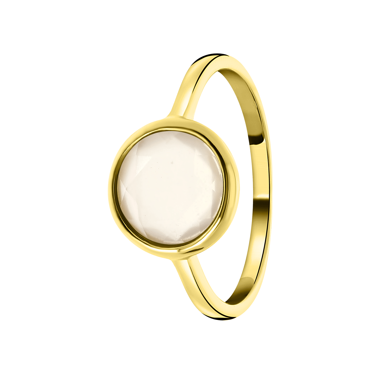 Zilveren ring gold Gemstone moonstone